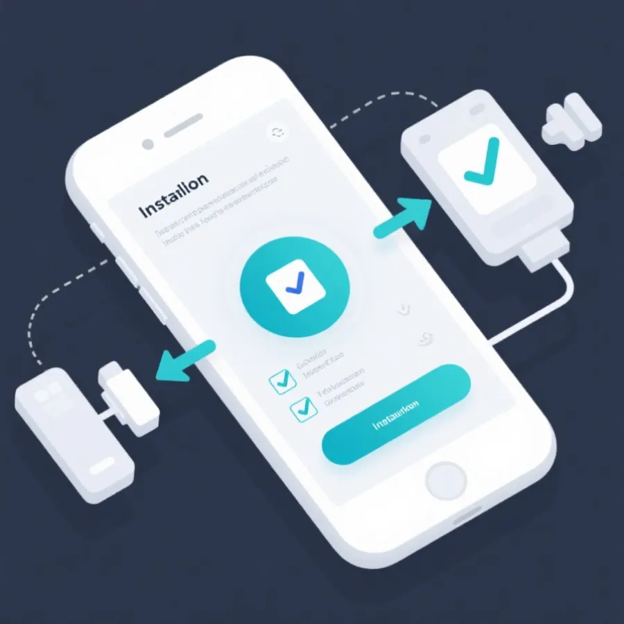 手机应用安装步骤示意图